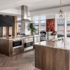 a kitchen with a large island